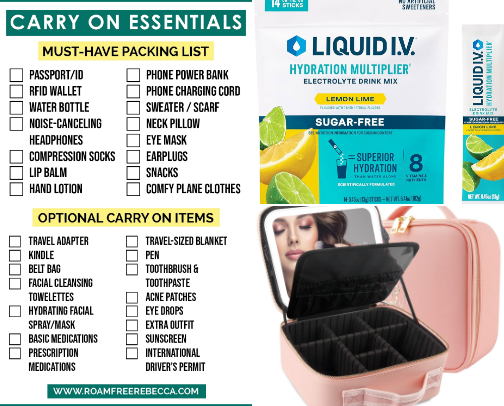 Travel essential not wants but needs✈️ cover photo collage