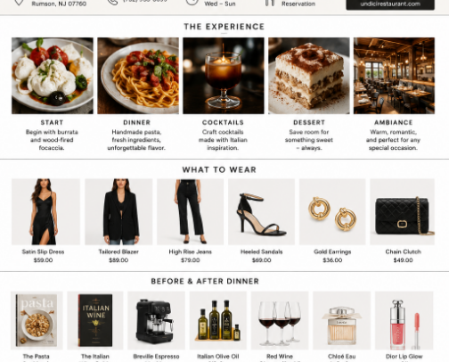 Perfect Italian Date Night at Undici Restaurant in Rumson, NJ | What to Wear, Where to Stay & More cover photo collage