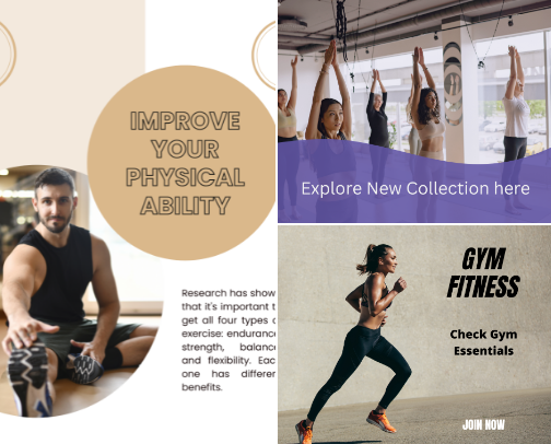 Health and Fitness cover photo collage