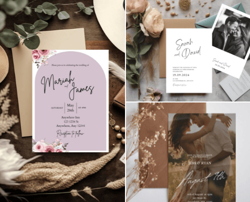 Simple Wedding Invitations for your big day cover photo collage