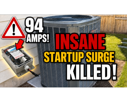 My AC Pulls 94 Amps to Start — How I Killed Its Insane Surge! cover photo collage