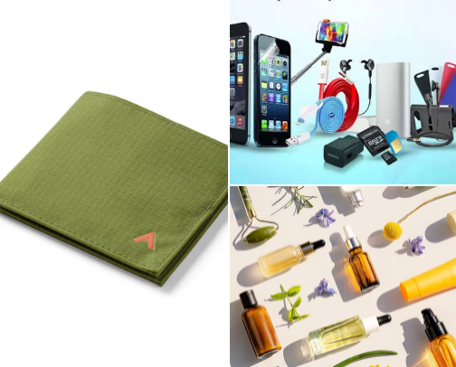 Essential item in a Lady's purse cover photo collage