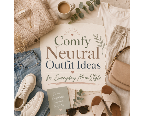 Comfy Neutral Outfit Ideas for Everyday Mom Style cover photo collage