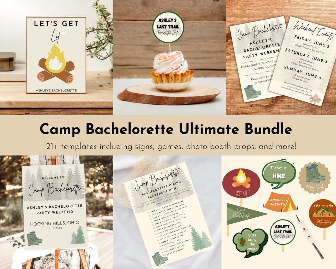 Camp Bachelorette Party Essentials: Must Have Items for Weekend in the Woods with Spicy Touches cover photo collage