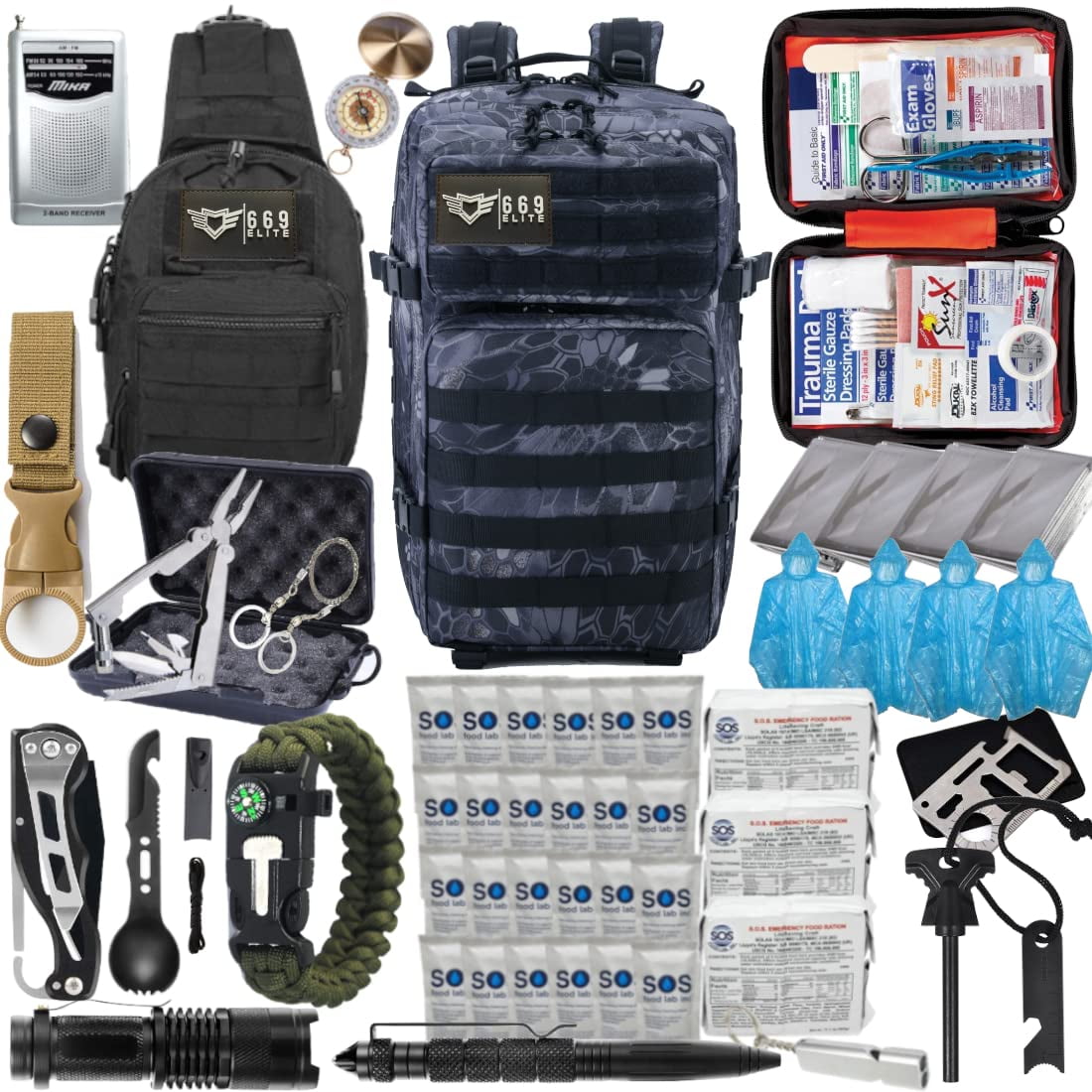 survival/emergency gear cover photo collage