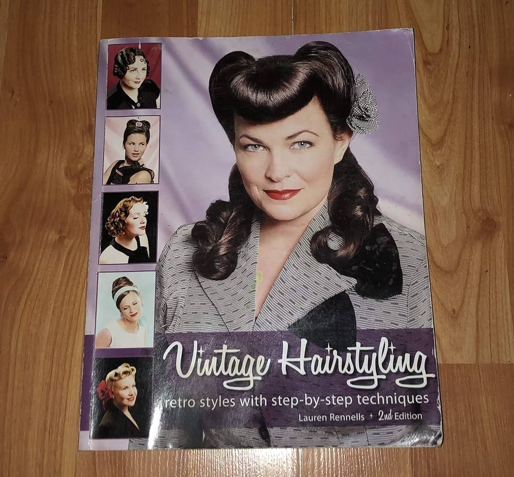 Vintage hairstyling books cover photo collage