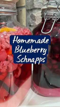 Homemade Blueberry Schnapps Ingredients cover photo collage