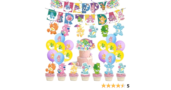 Care Bears 1st birthday party cover photo collage
