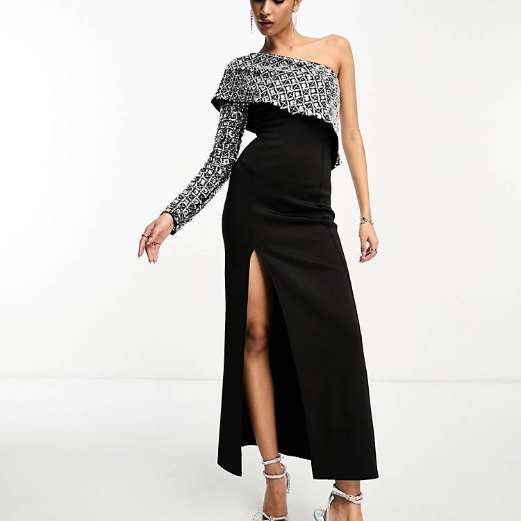 band of gypsies black floral maxi dress Long Gypsy Dress in Black