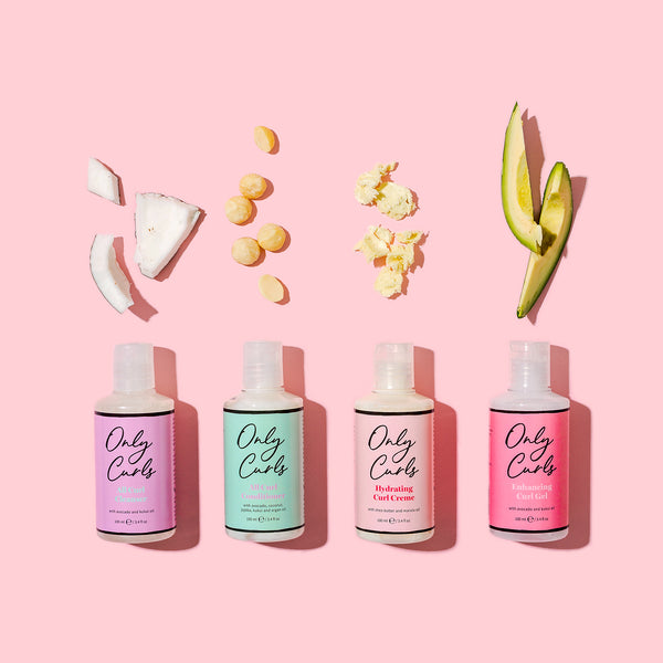 wavy/curly haircare products cover photo collage