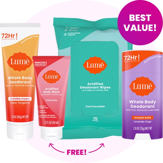 Skincare and woman's health products cover photo collage