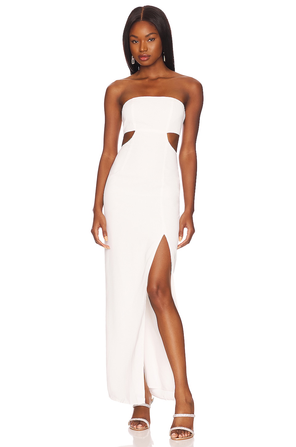 white high low dress Brandy Maxi Dress, in White Organza, Size: Medium