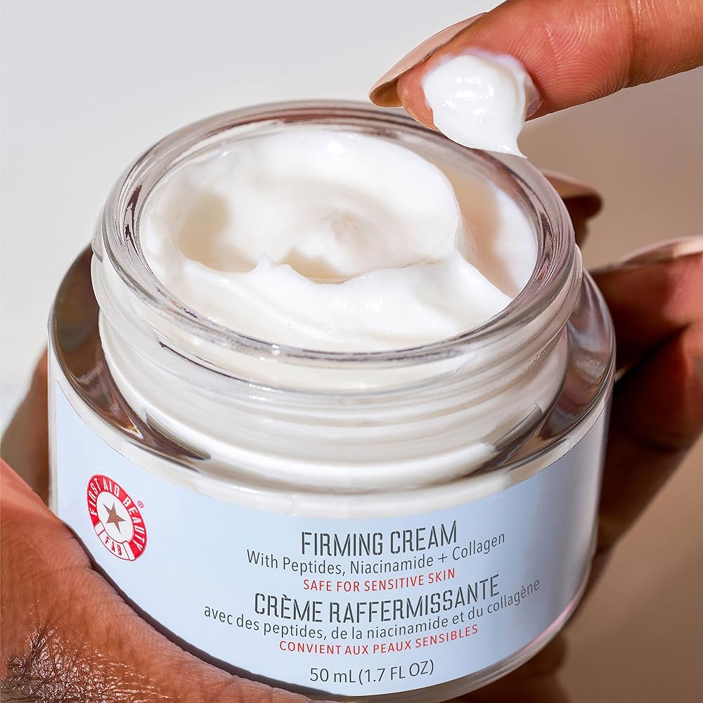 AM and PM skincare products to reduce appearance of pores and wrinkles cover photo collage