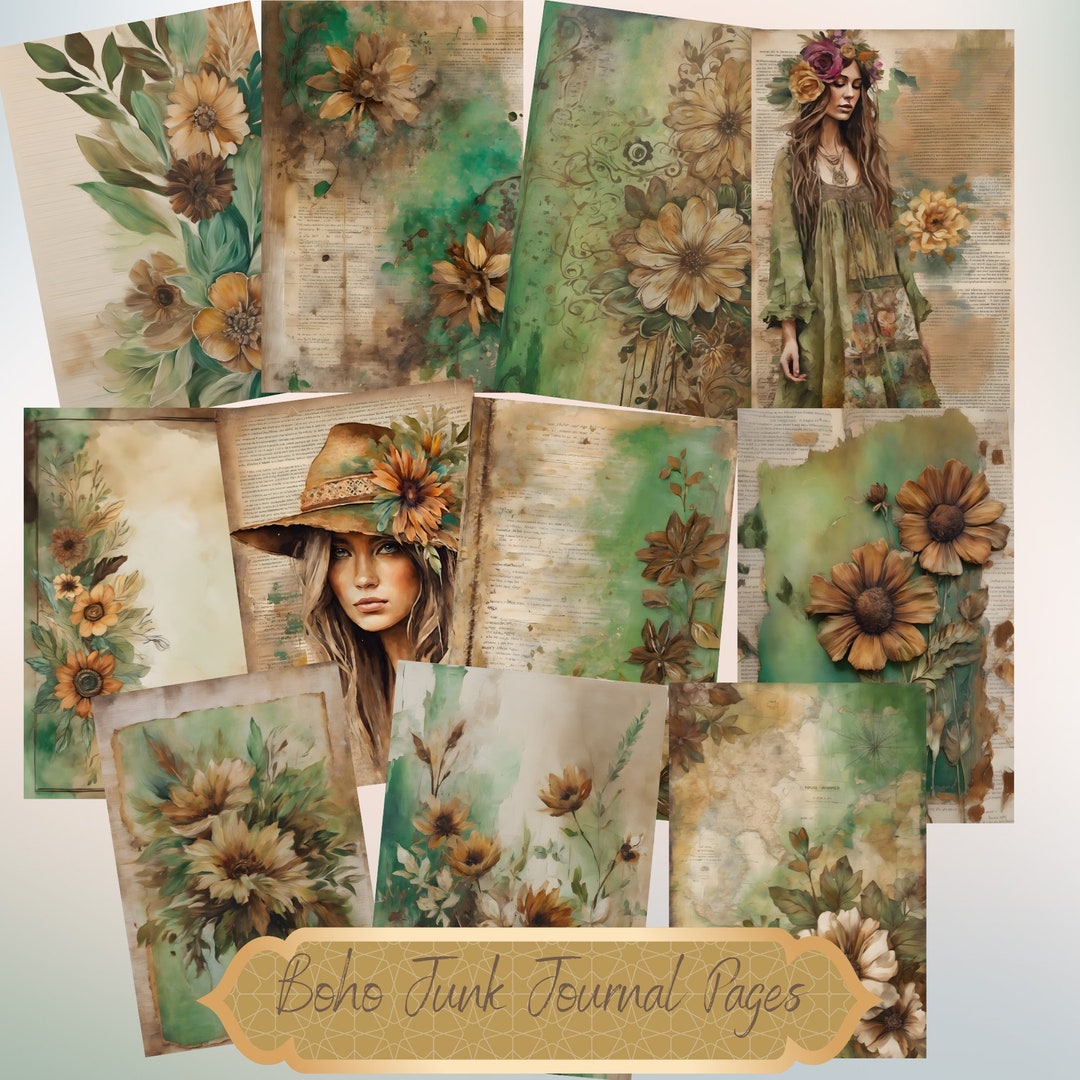 Junk Journal Kit Printables cover photo collage