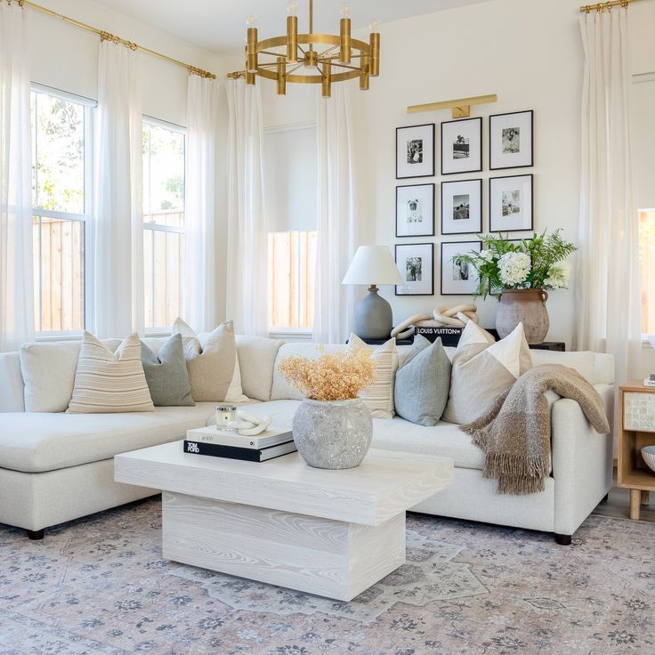 Modern, Neutral & Comfortable Living Room cover photo collage