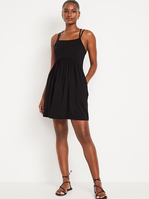 old navy fit and flare strappy mini dress Old Navy Women's Fit & Flare Strappy Mini Dress Rock Rose Size XS Small Large