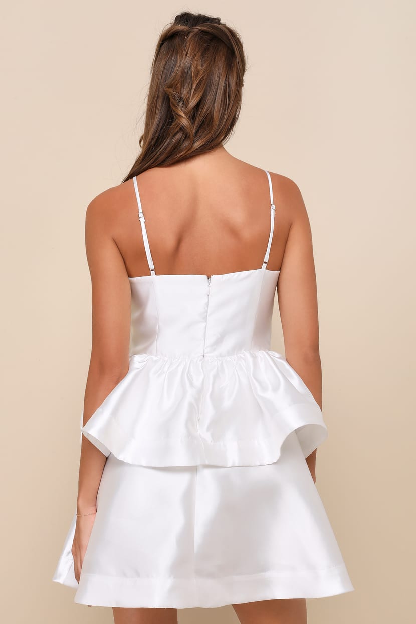 women's off white dress Long White Halter Wedding Gown with Sheer Corset Waist Off White / 10