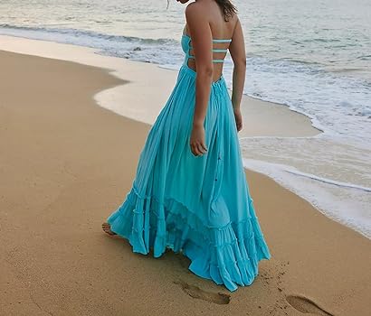 princess polly baby blue dress Frenchy Backless Summer Maxi Dress