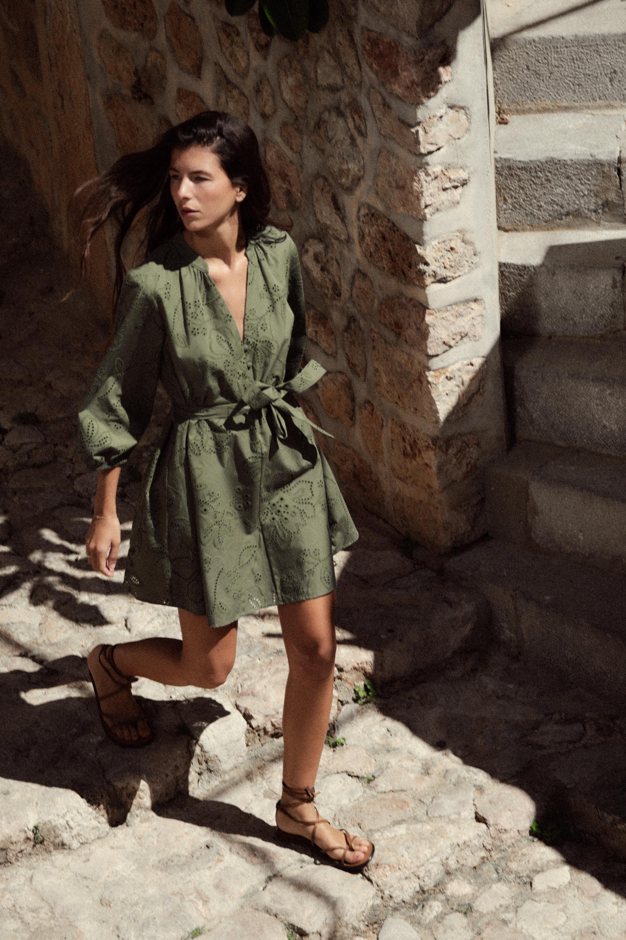 green emerald velvet dress Sky Blue Floral Embroidered Mini Dress - All Dresses