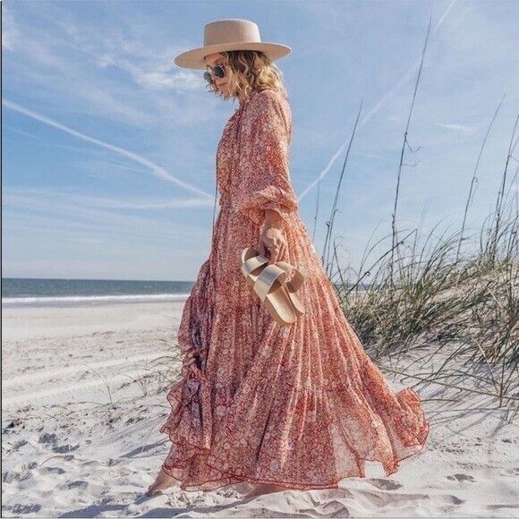 feeling groovy maxi dress pink Free People Feeling Groovy maxi dress in floral print