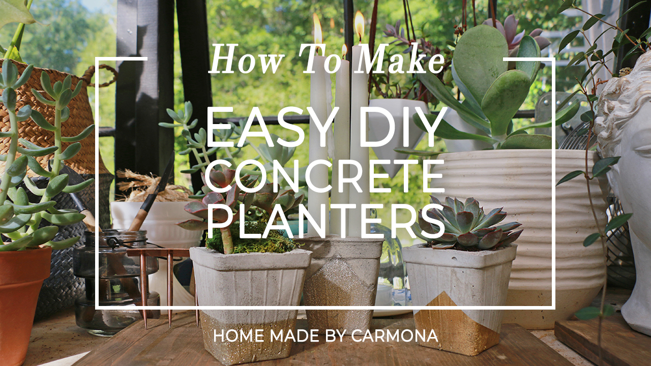 DIY Garden Cement Planters cover photo collage