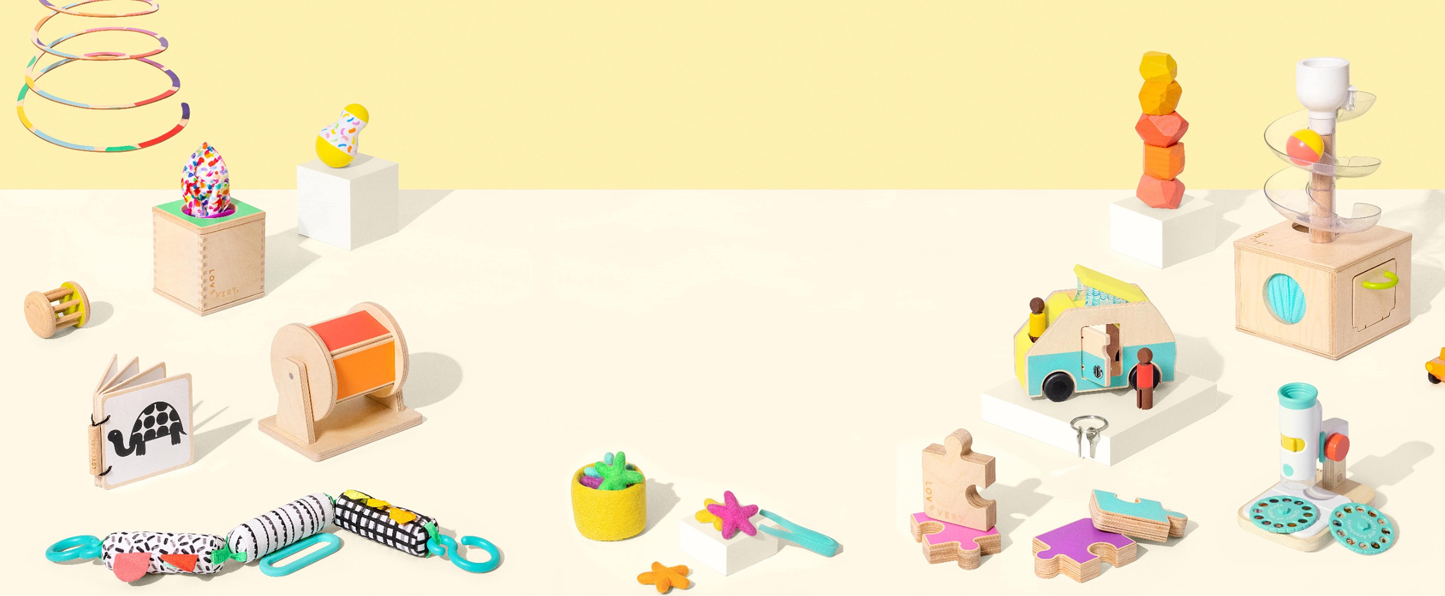 Learning toys cover photo collage