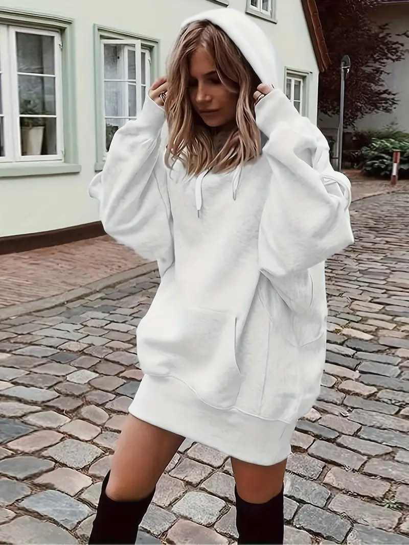 oversized hoodie dress amazon Black and Friday Deals,Womens Cotton Blend Oversized Hoodie Dress Floral Lace Hem Long Sleeve Hooded Sweatshirt Maxi Dress with Pockets (XL, Gray)