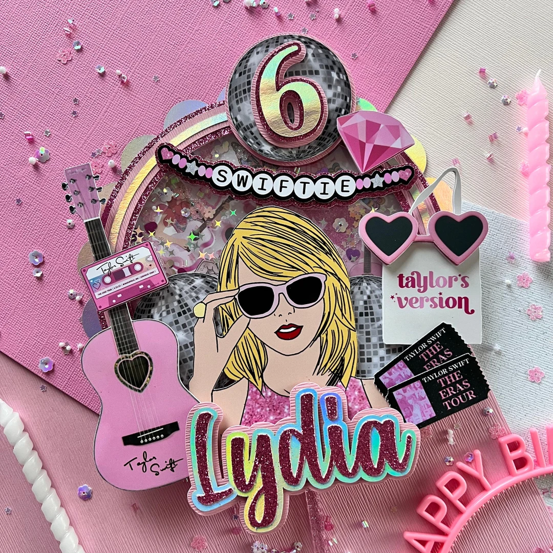 In My Birthday Era - Little Girls Taylor Swift Birthday Party cover photo collage
