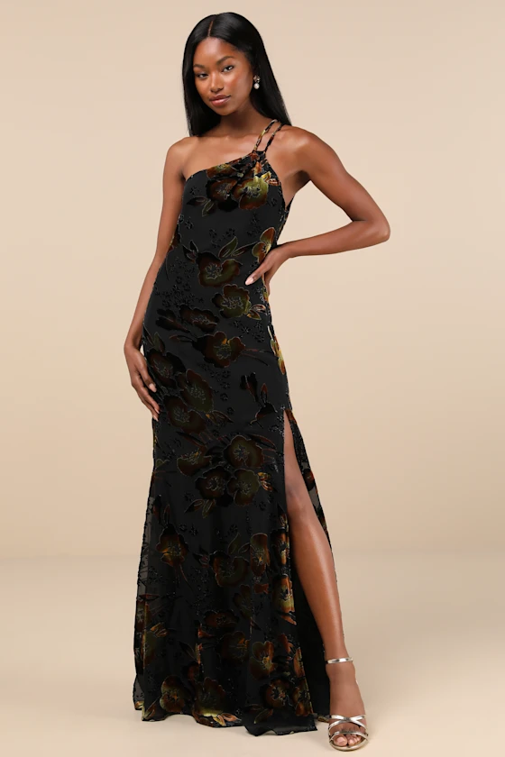 one shoulder dresses for women Amazing One Shoulder Mermaid Prom Dress Sleeveless Split With Pleats