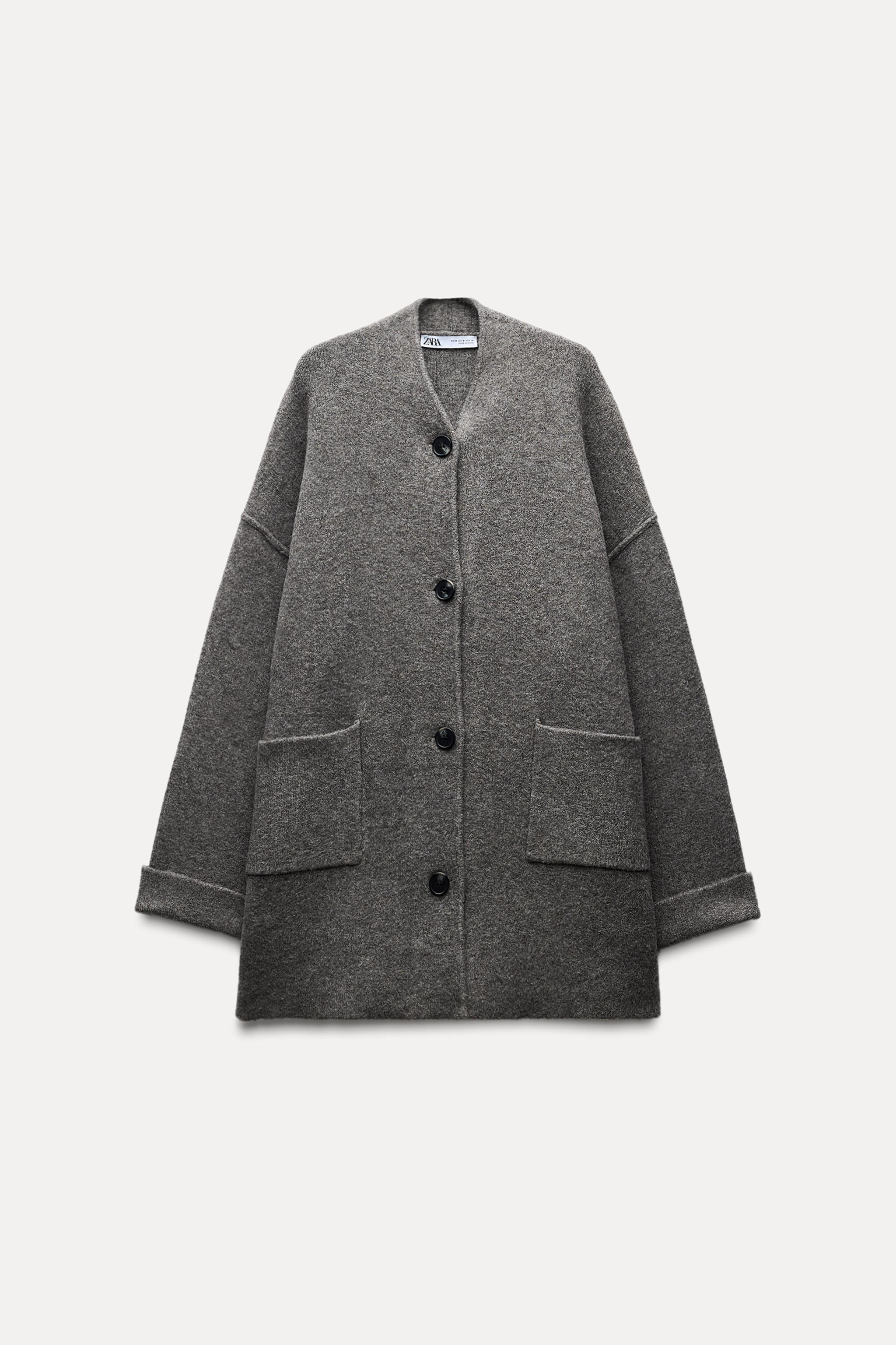 完売品 ZARA ニットコートパッチポケット ZARA new in fav part 1 FW24