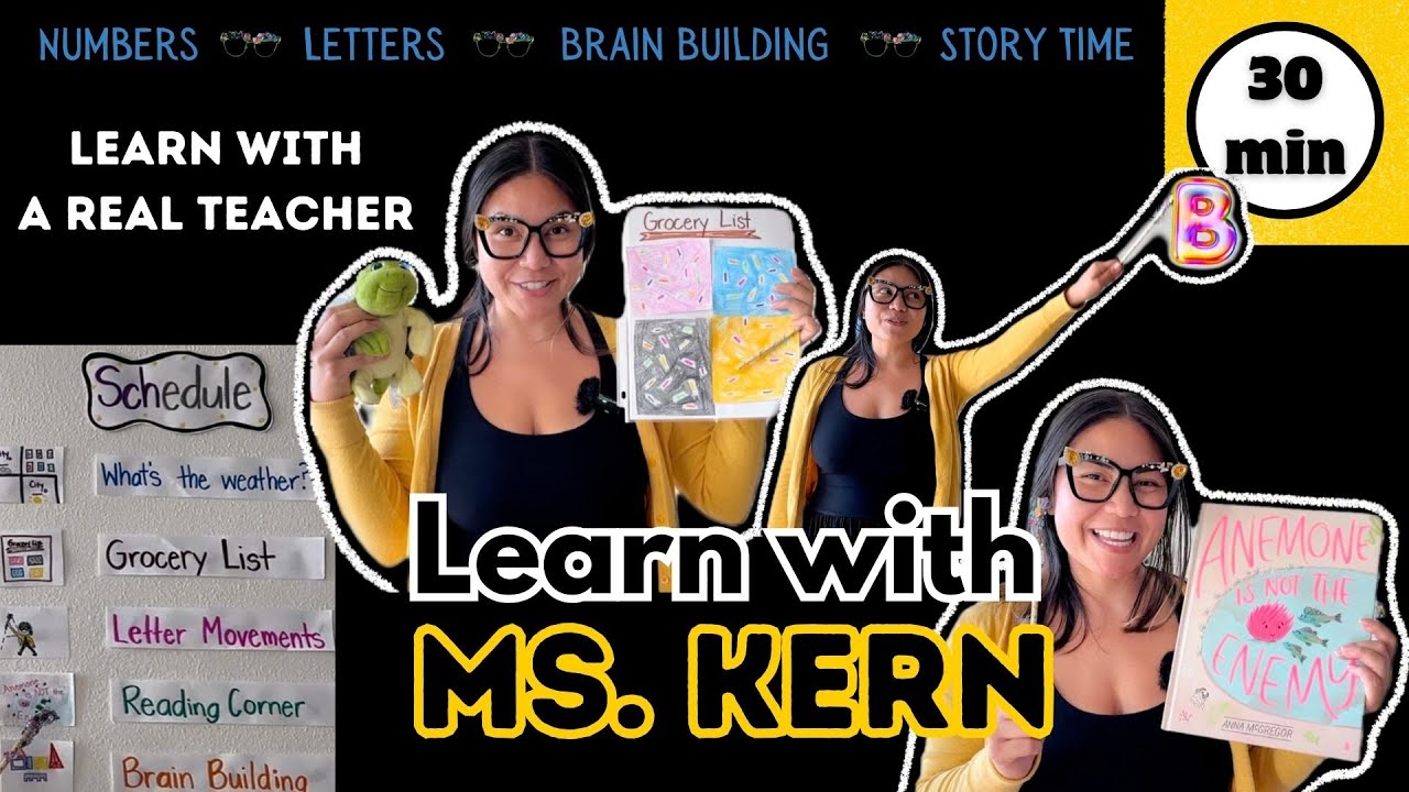 Learn with Ms. Kern - must have items in Ms. Kern's Classroom (on Youtube) cover photo collage