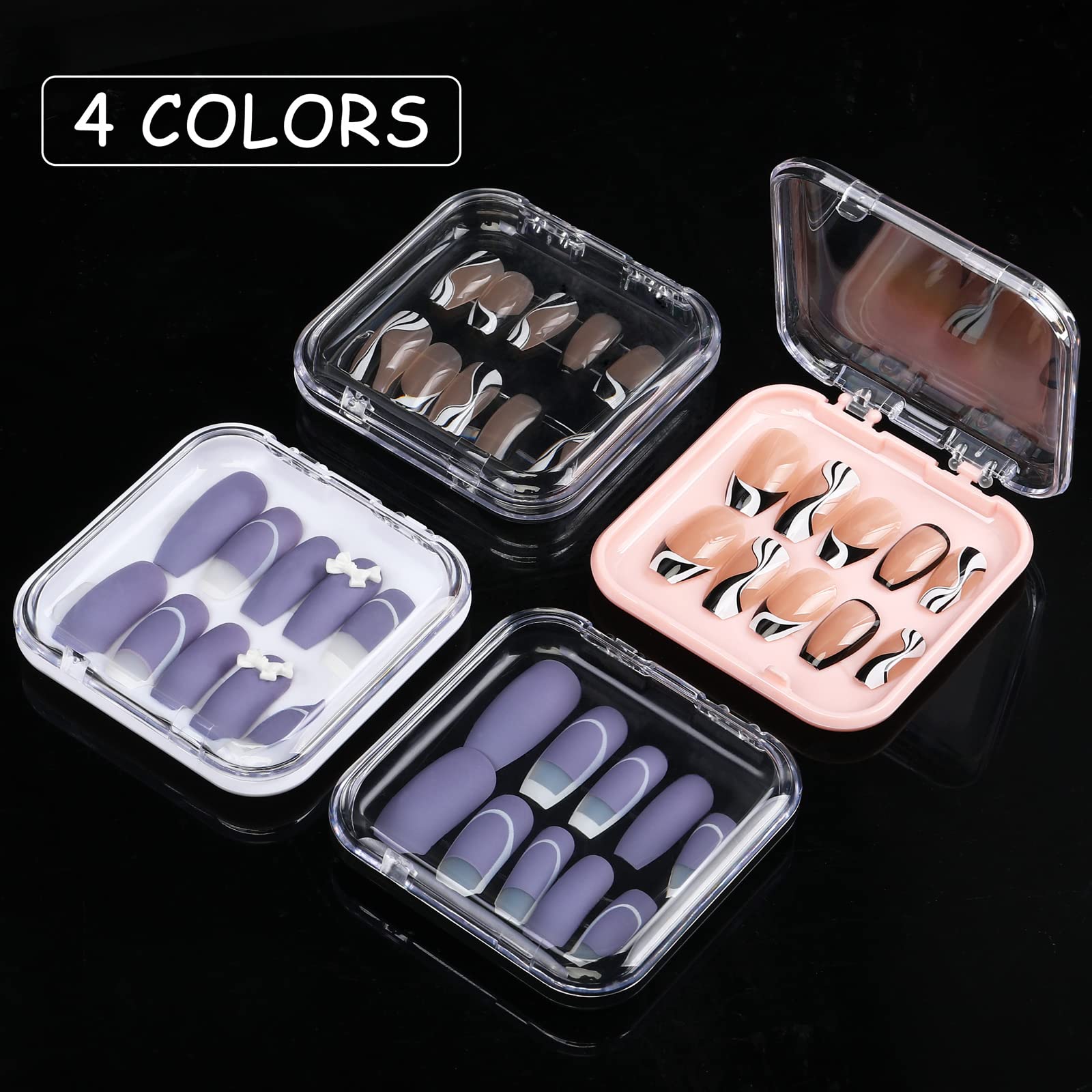 Press on nail application supplies cover photo collage