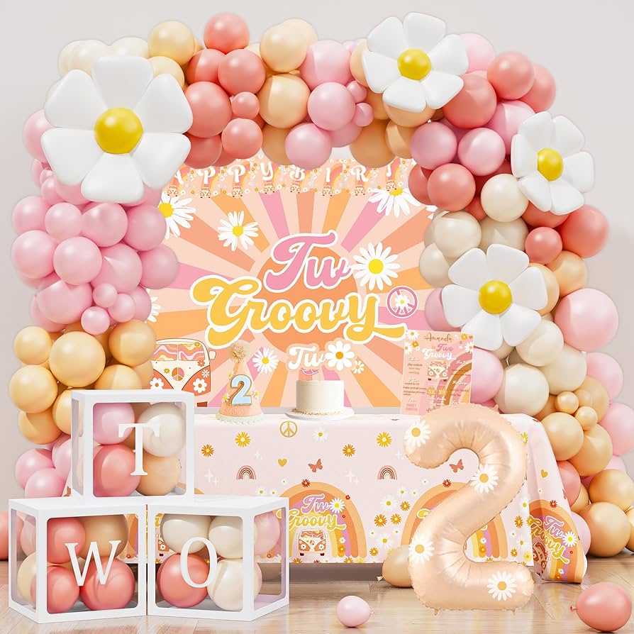 TWO Groovy Girls Toddler Party cover photo collage