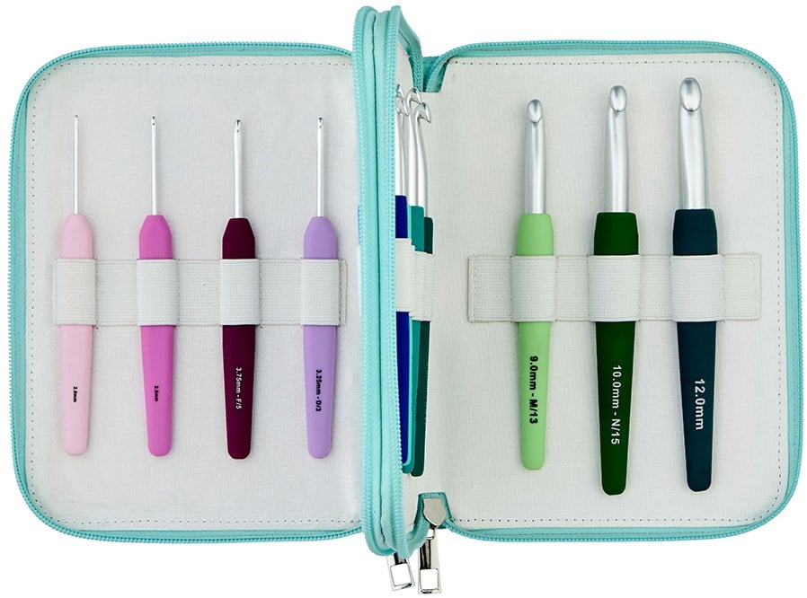 Crochet hooks and accessories for yarn lovers cover photo collage