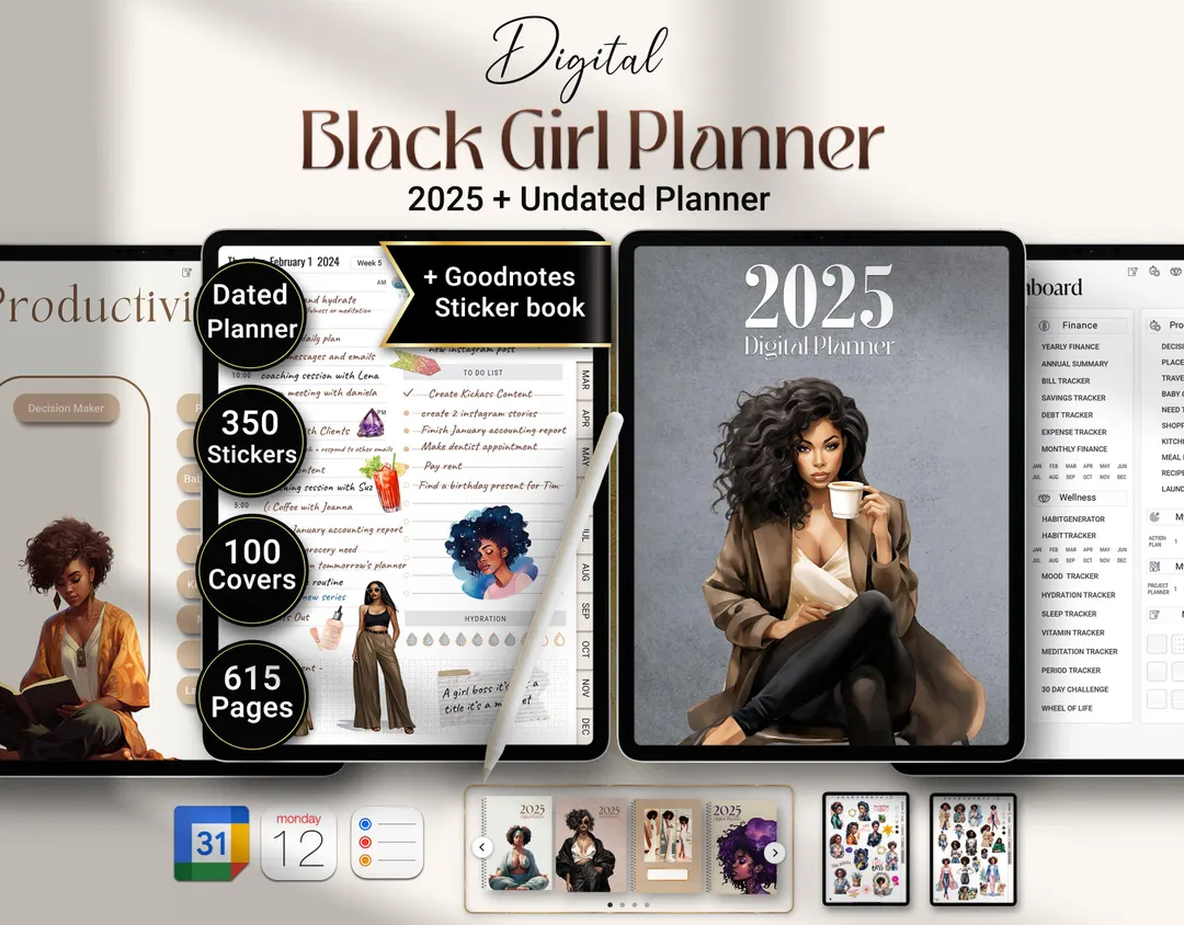 "Stay Organized with Customized Digital/Smart Planners&Journals." cover photo collage
