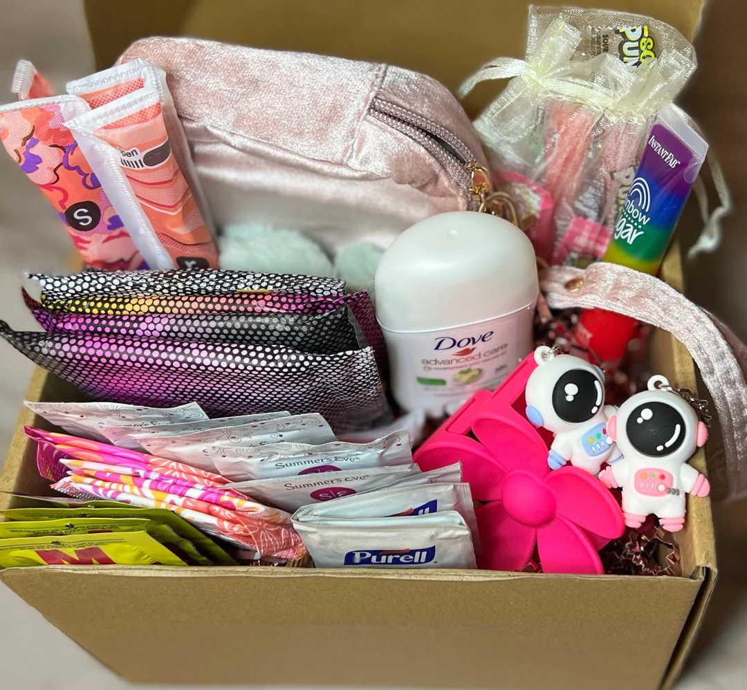 First period care package cover photo collage