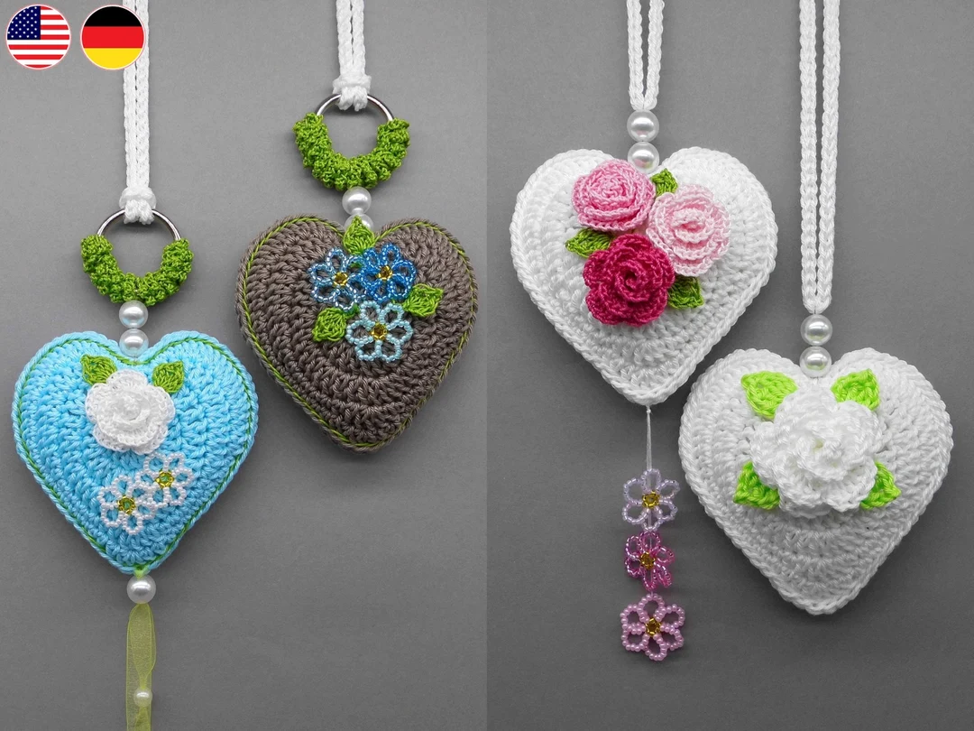 Valentines Crochet Patterns cover photo collage