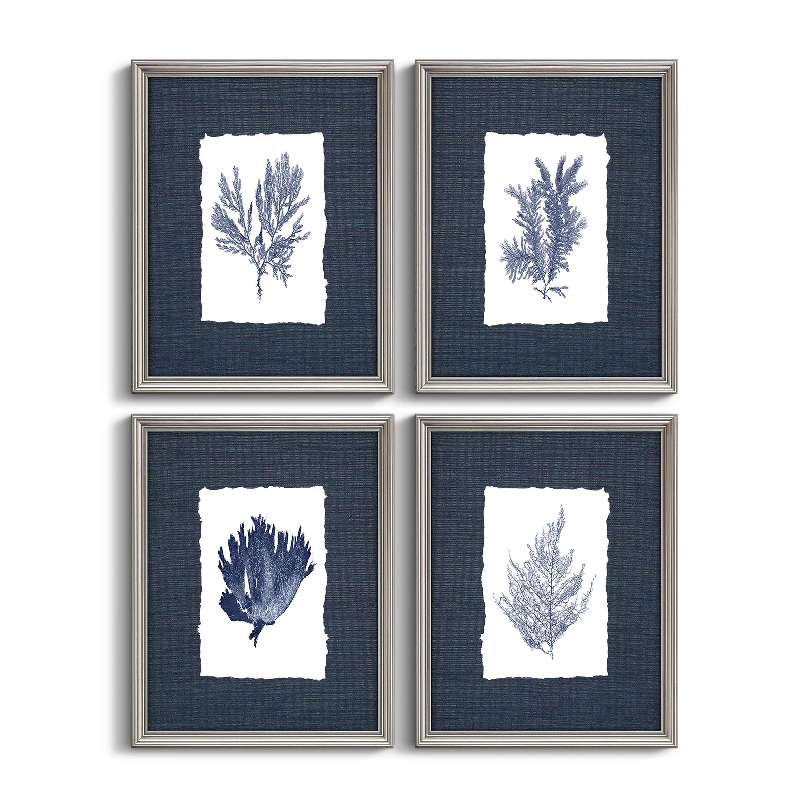 4pcs Coral Framed Textile
