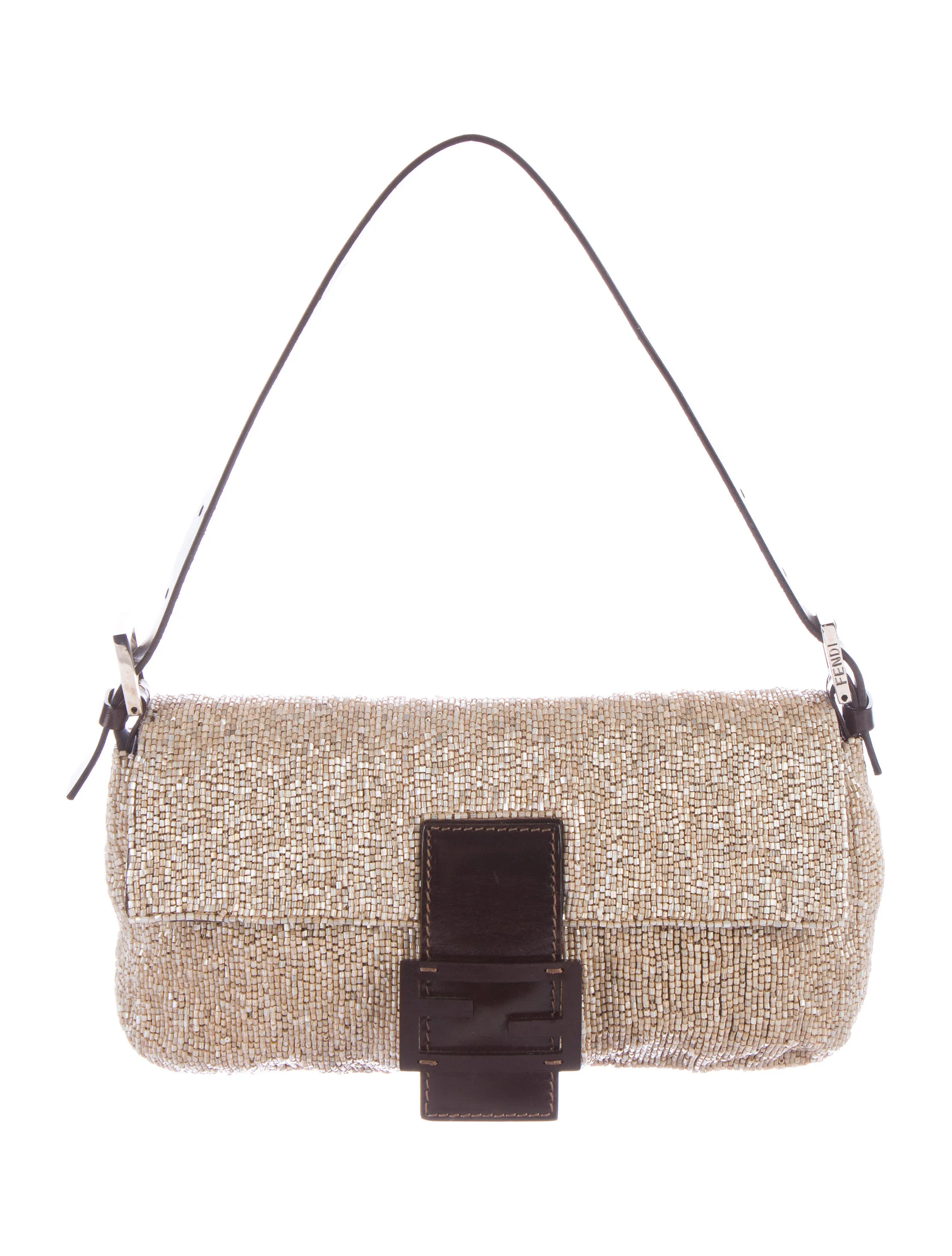 Fendi Beige Beaded Baguette