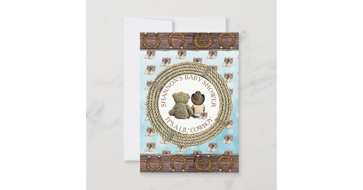 Cute Cowboy and Teddy Bear Themed Baby Shower Collection cover photo collage