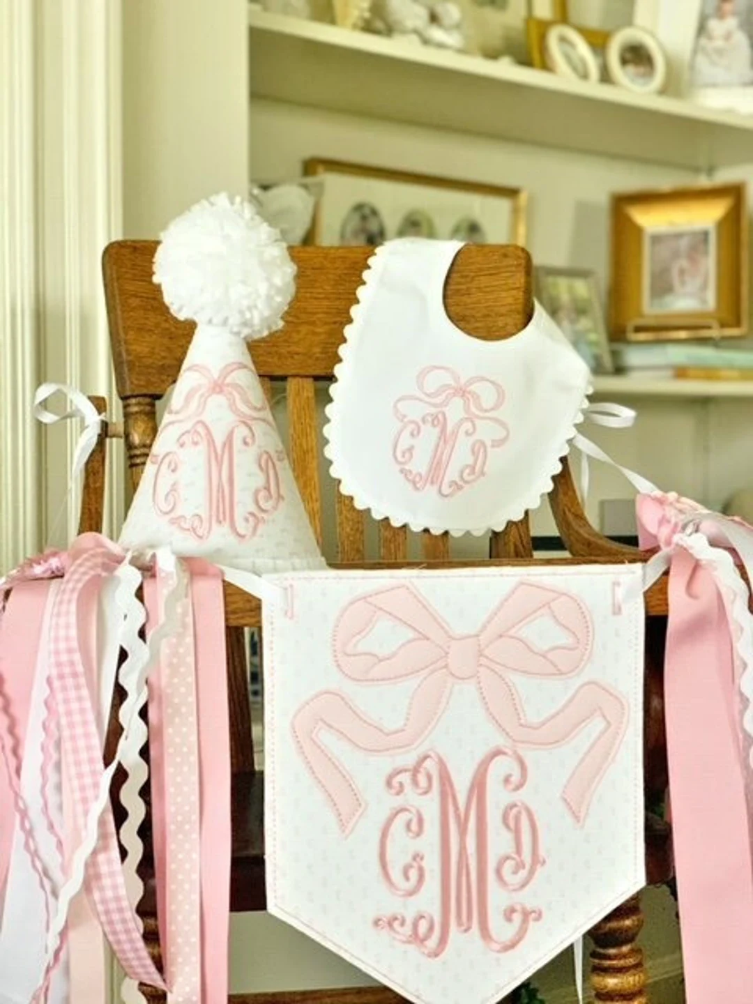baby girl bow themed 1st birthday party 🎀 cover photo collage