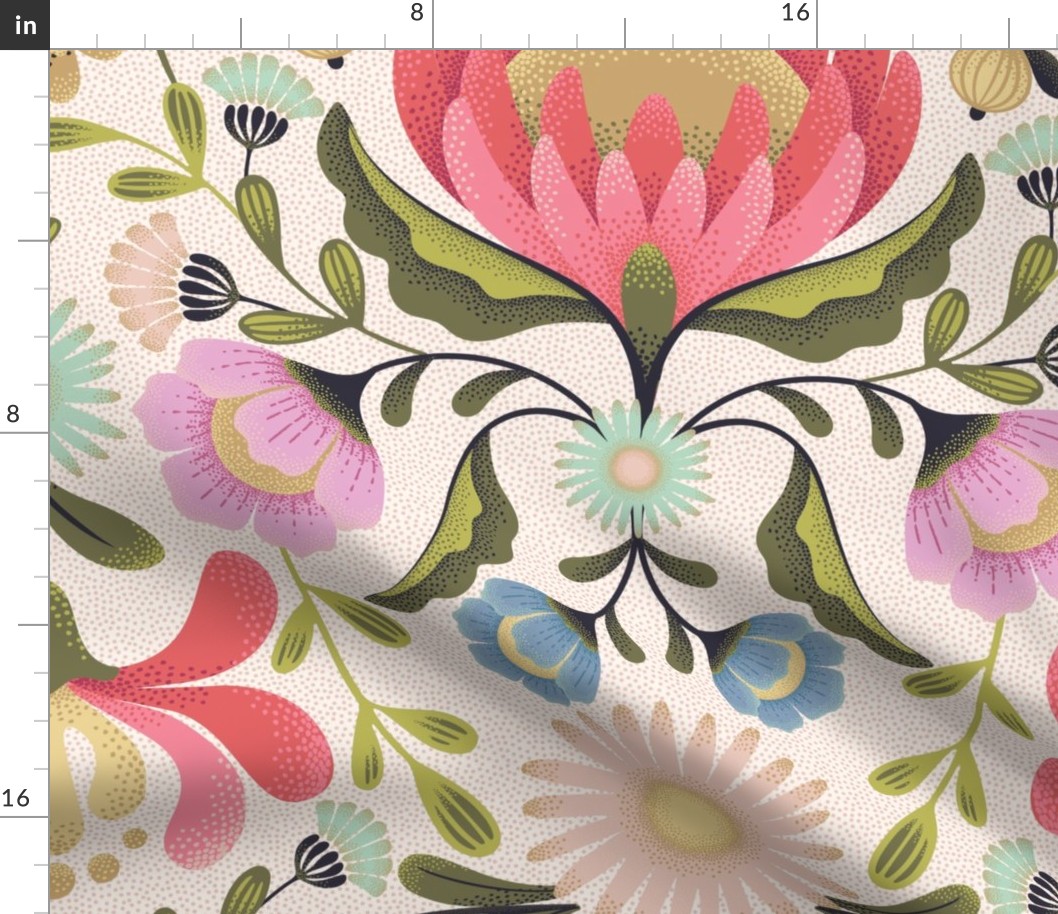 Floral indie designer fabric cover photo collage
