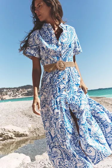 beach dress fashion summer 2025 2025 Vacation Women's Dresses Fashion Summer Spaghetti Strap Print Boh – LS  Curves main image 0