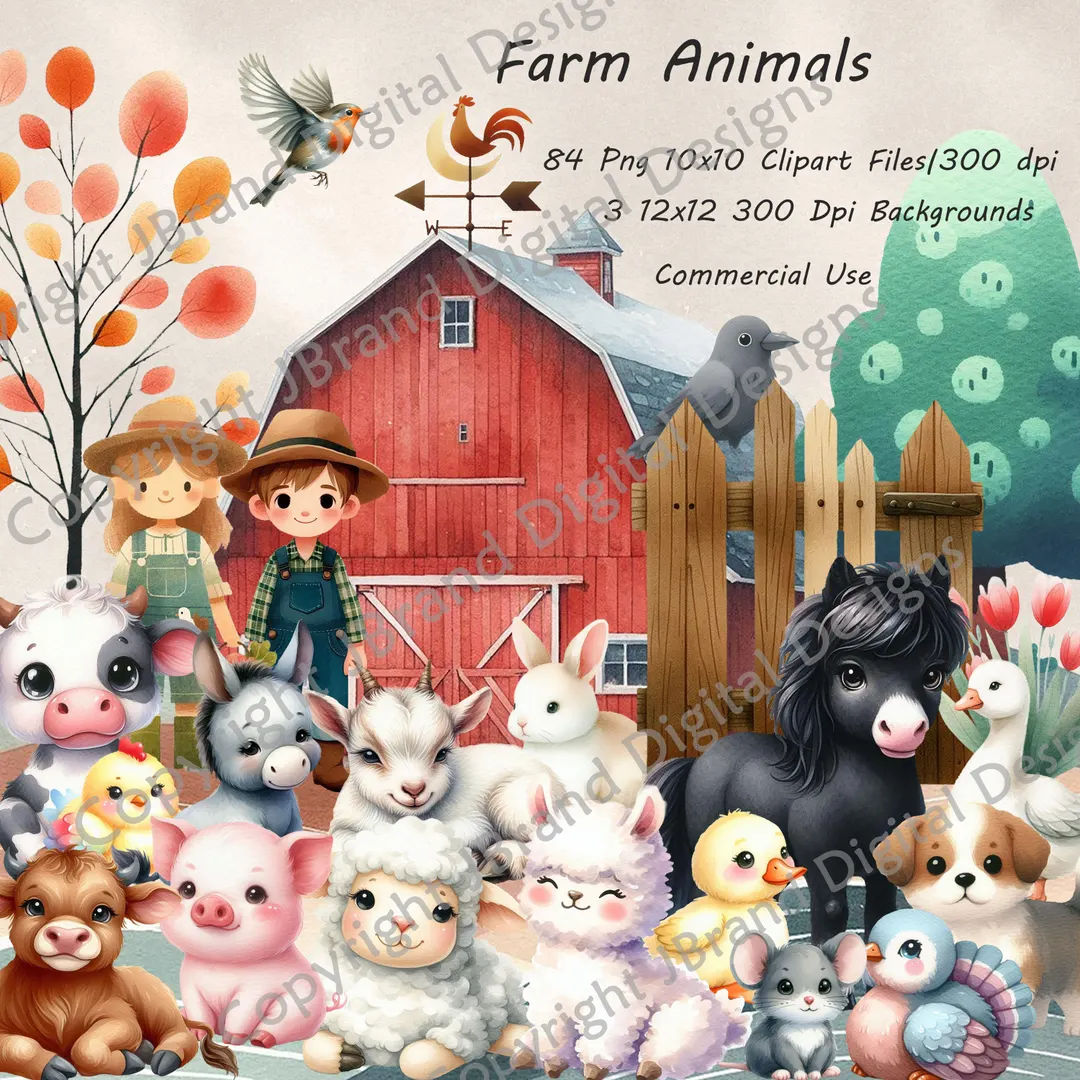 Digital Clipart, Printables, Card Making cover photo collage