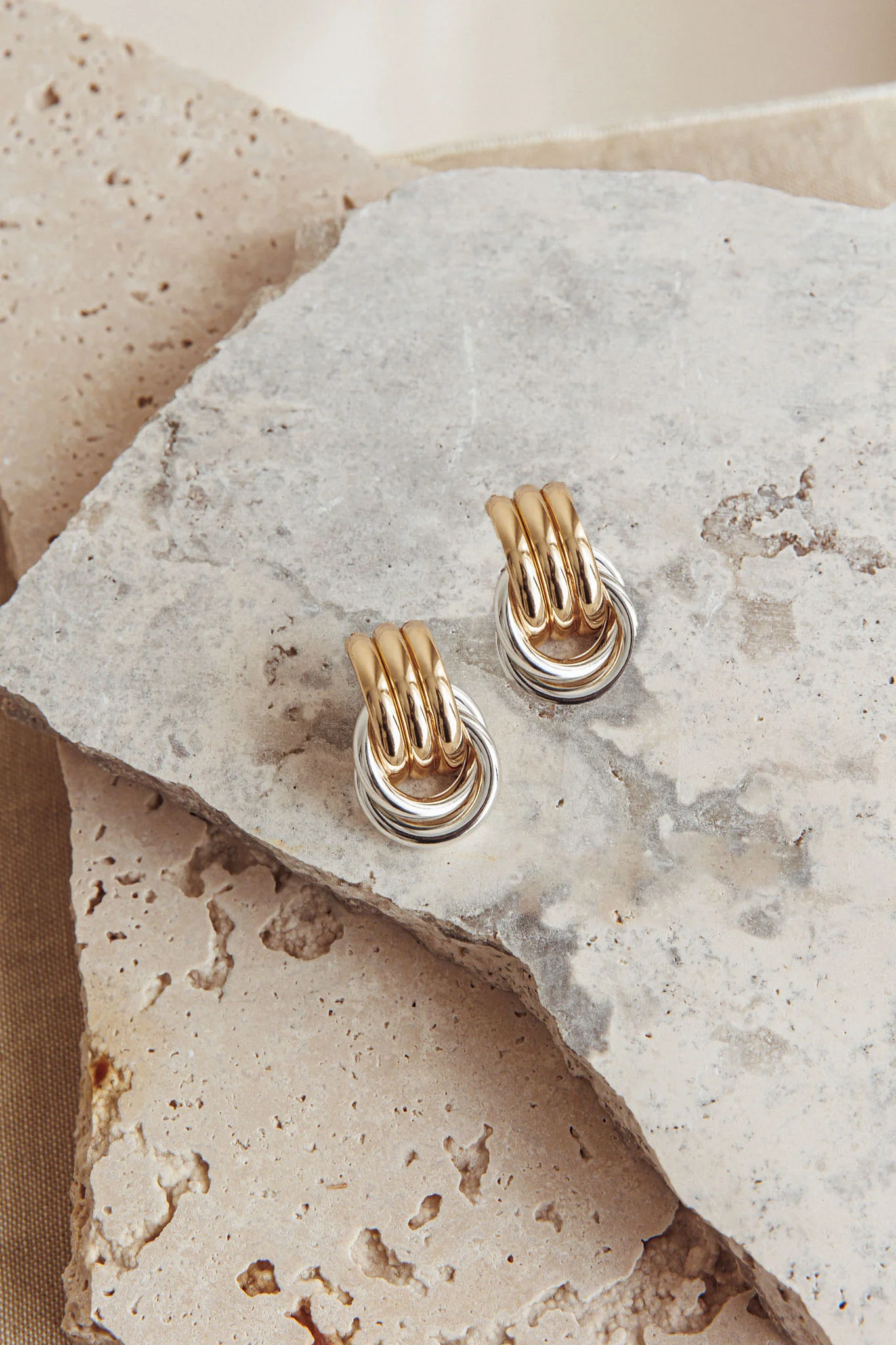 Two Tone Loop Earrings