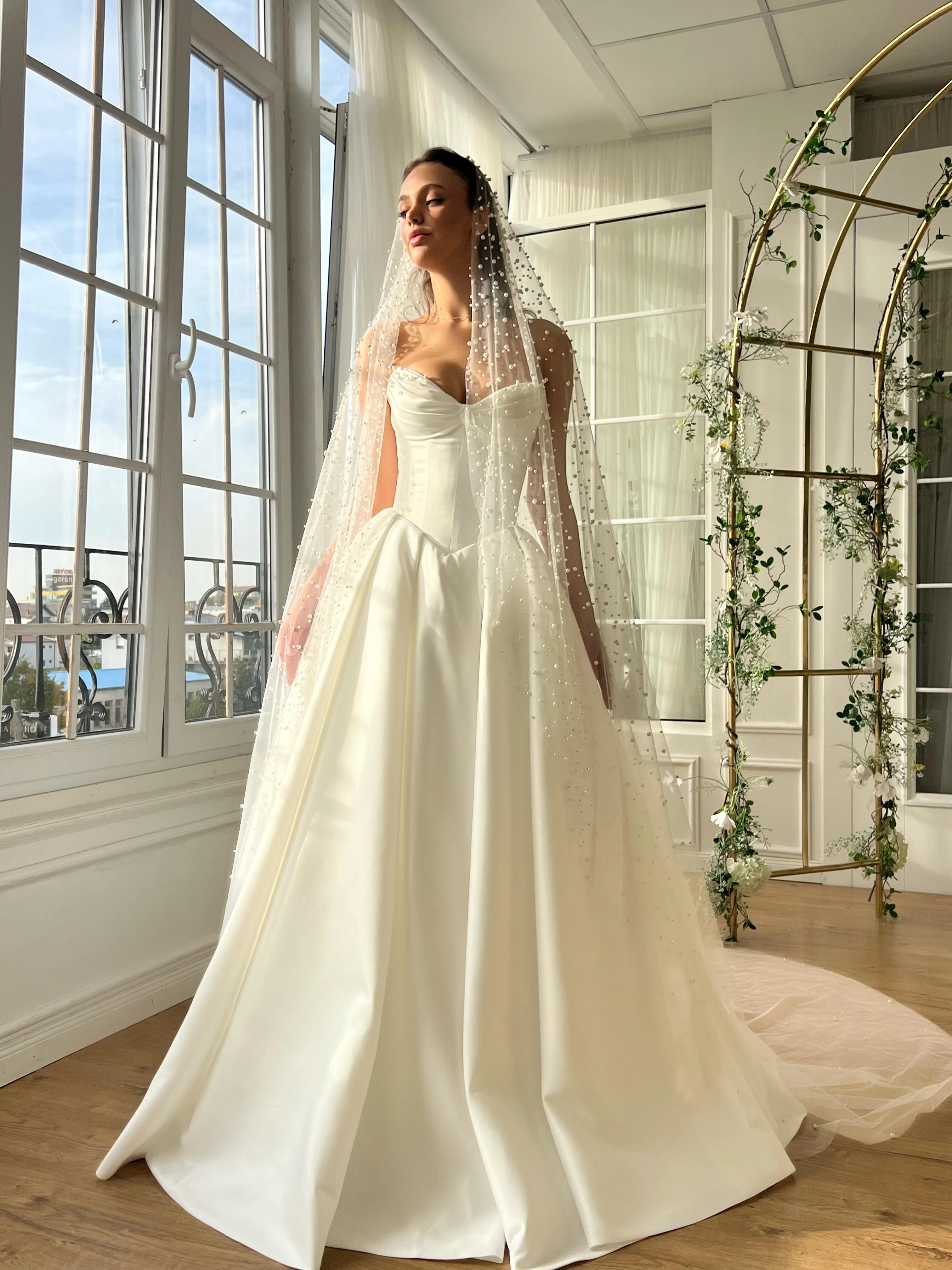 Pearl Veil Gown