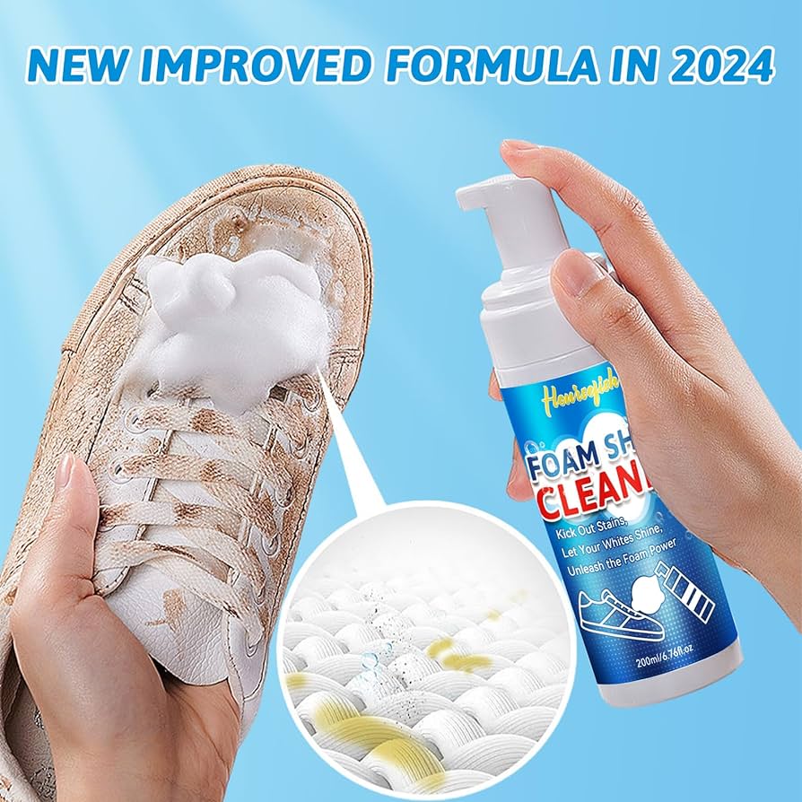 thumbnail image 2 of BALORIZ Sneaker Cleaner Kit, Shoe Cleaner Solution With Brush & Cleaning Cloth, No-Rinse White 2 of 10