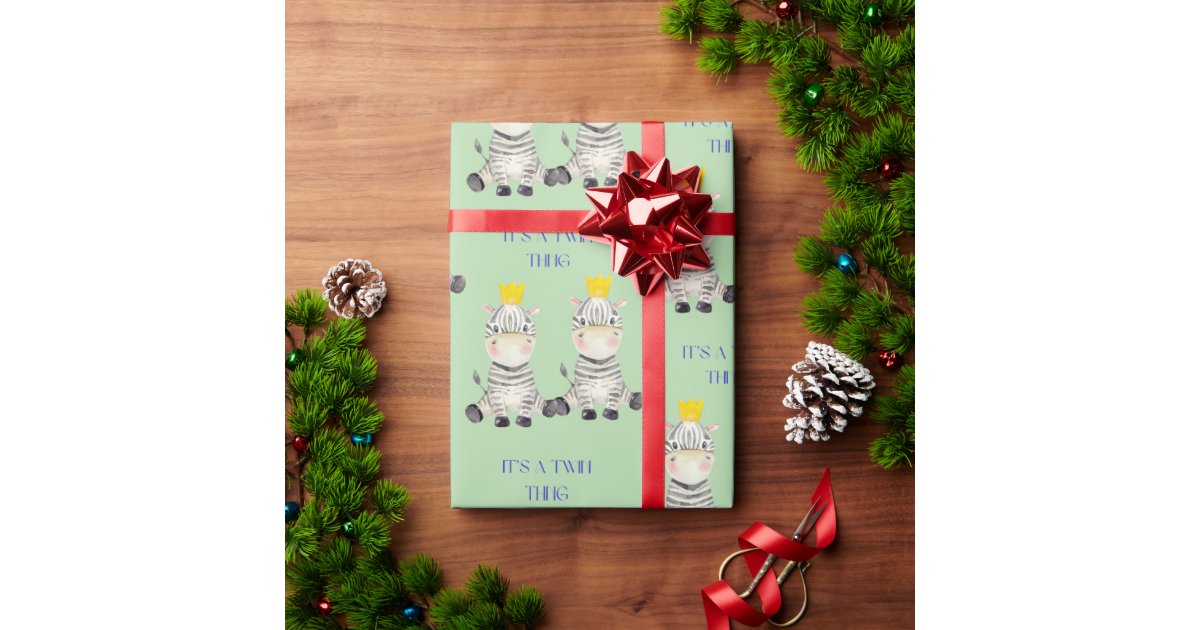 Twin Themed Gift Wrap cover photo collage