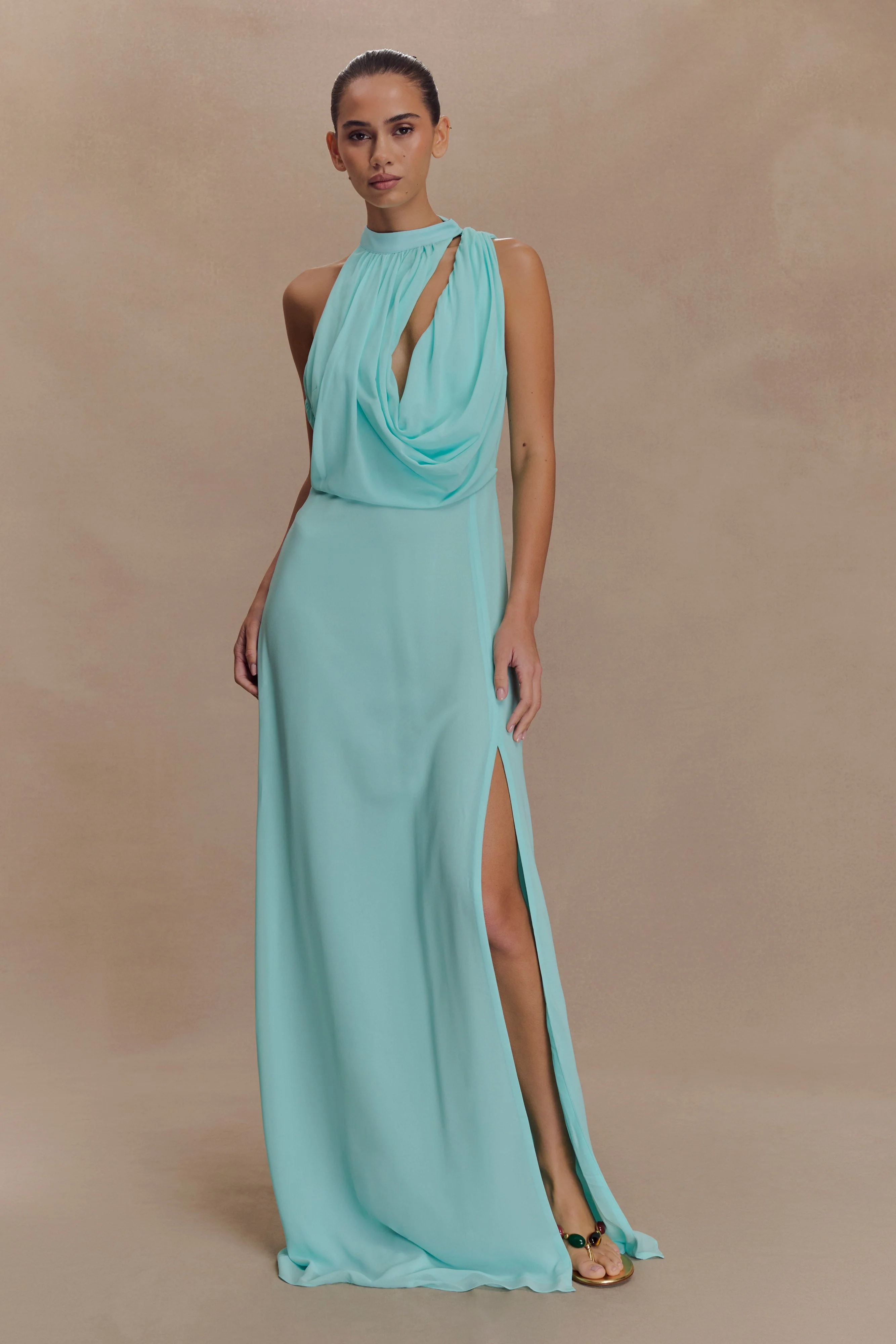 amalfi maxi dress SUGARLIPS Mizie Open Back Maxi Dress in Blue-Multi at Nordstrom, Size Small