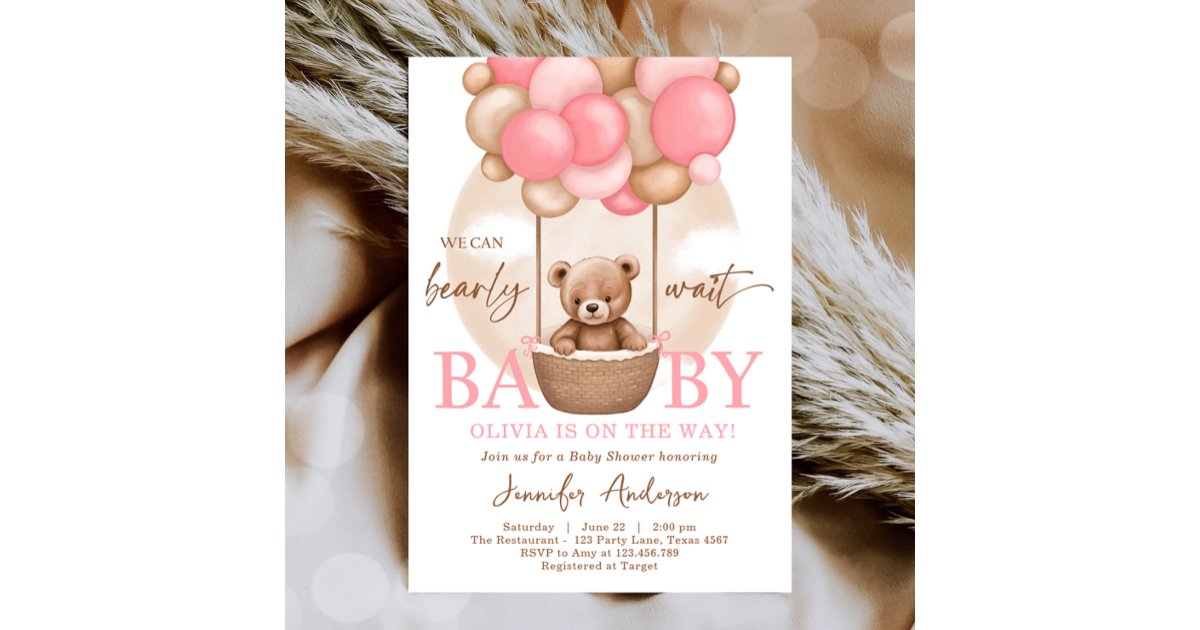 Cute We Can Bearly Wait baby shower supplies cover photo collage